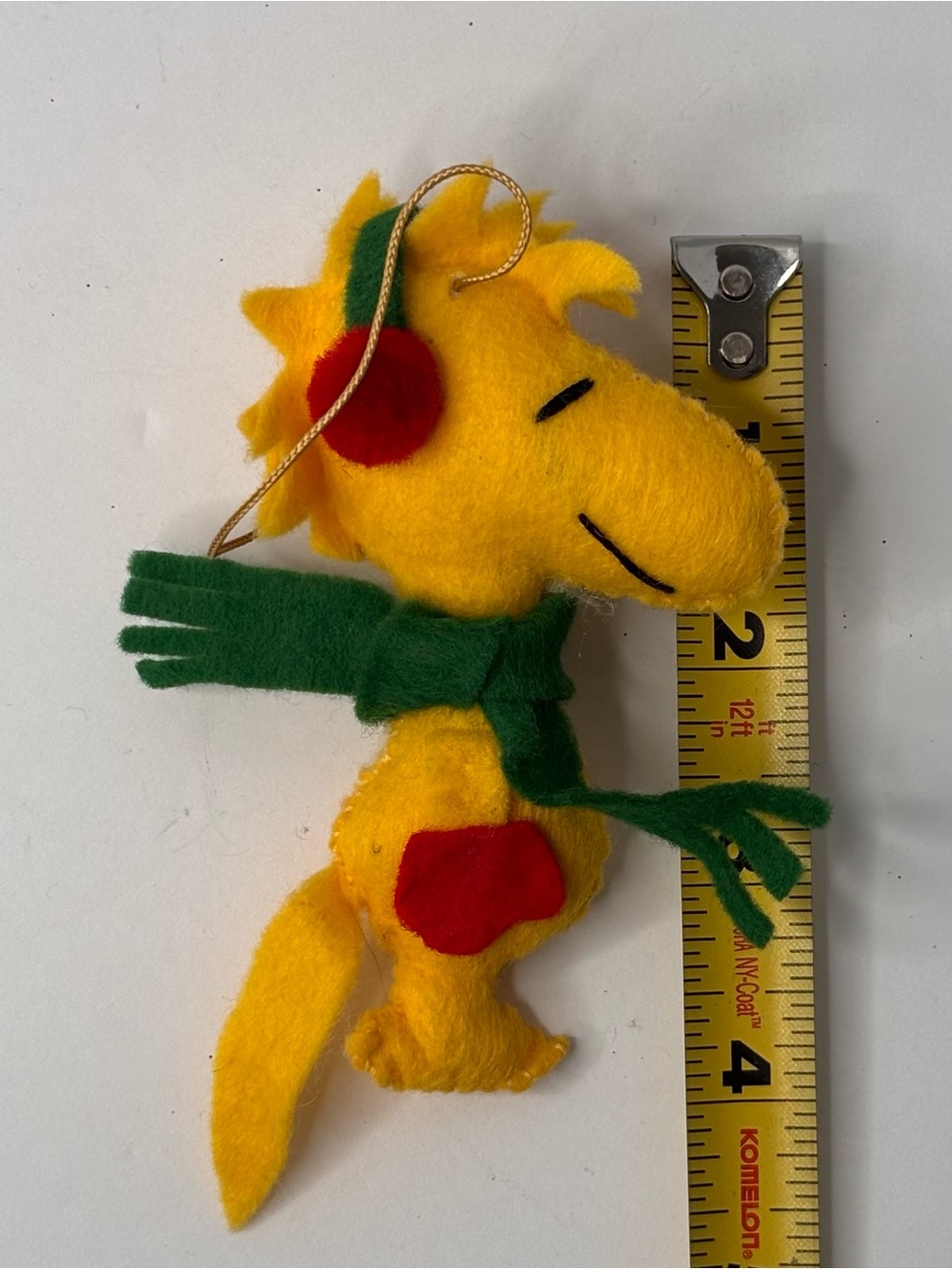 Vintage Woodstock Felt Christmas Tree Ornament 4” CUTE!! - Picture 5 of 6